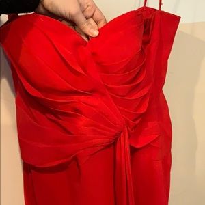 Red dress faviana couture
